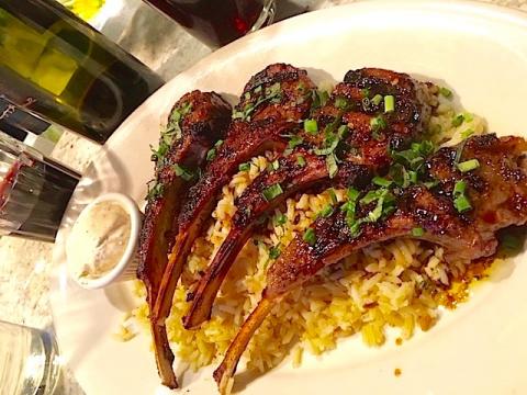 Petimezi marinated lamb chops